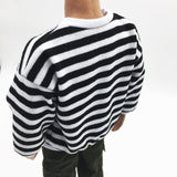 Maxbell 1/6 Scale Man Striped Casual Tops Sweatshirt for 12'' Action Figure Hot Doll