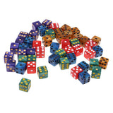 Maxbell 50Pcs Six Sided D6 Dice Set Spotted for Dungeons and Dragons Party Roleplay - Aladdin Shoppers