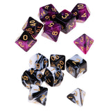 Maxbell 7PCS Polyhedral Dice 16mm for Dungeons and Dragons Party Games - Purple Black - Aladdin Shoppers