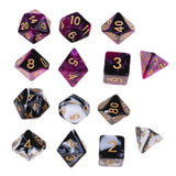 Maxbell 7PCS Polyhedral Dice 16mm for Dungeons and Dragons Party Games - Purple Black - Aladdin Shoppers