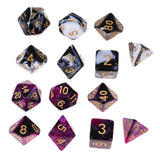 Maxbell 7PCS Polyhedral Dice 16mm for Dungeons and Dragons Party Games - Purple Black - Aladdin Shoppers