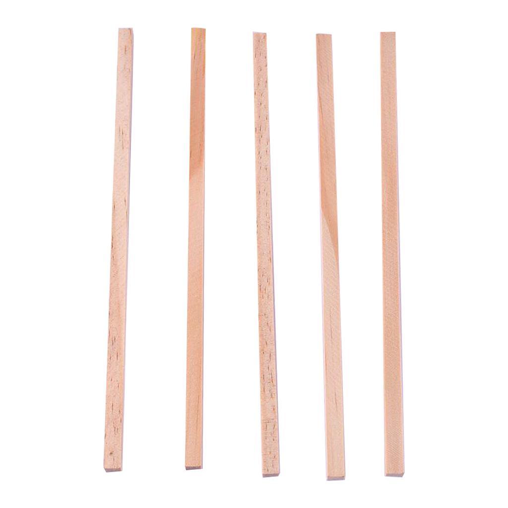 Maxbell Maxbell 5x Pine Wood Bar Sticks For Hobby Model Crafts Making Supplies DIY 1x1x20cm
