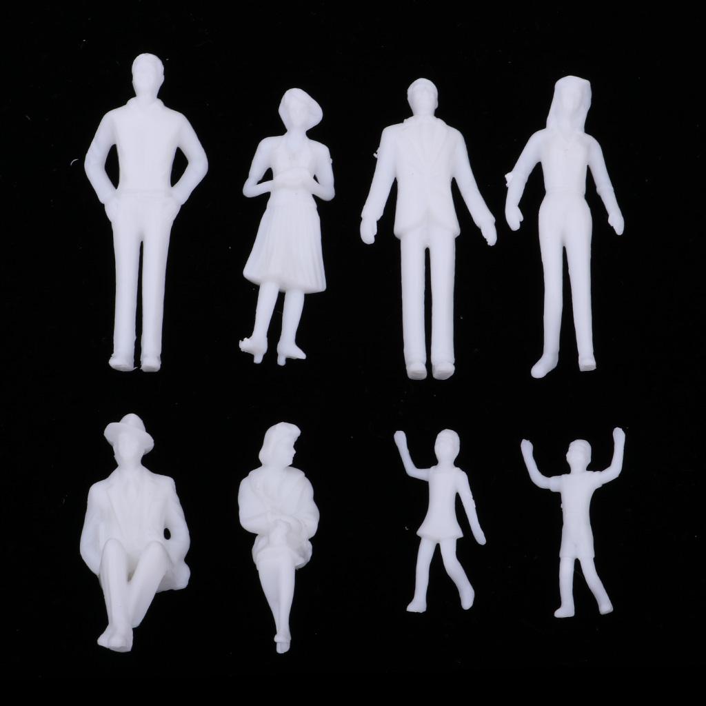 Maxbell Maxbell 100pcs Miniatures People Action Figures Passenger Model for Street Scenery Dioramas (1:30 )