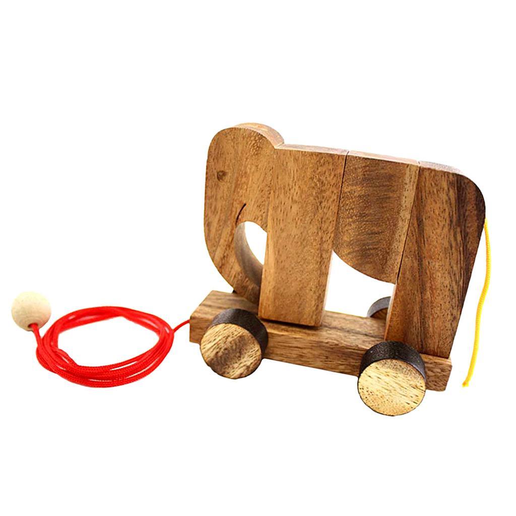 Maxbell Maxbell Kids Puzzle Toy Game Wooden Elephant Car Birthday Gift Brain Teaser