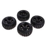 Maxbell 4Pcs 12mm Hub Wheel Rim & Rubber Tire Tyres for 1:10 RC Monster Truck Truggy - Aladdin Shoppers