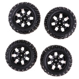 Maxbell 4Pcs 12mm Hub Wheel Rim & Rubber Tire Tyres for 1:10 RC Monster Truck Truggy - Aladdin Shoppers
