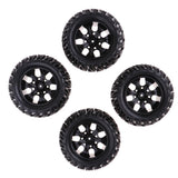 Maxbell 4Pcs 12mm Hub Wheel Rim & Rubber Tire Tyres for 1:10 RC Monster Truck Truggy - Aladdin Shoppers