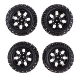 Maxbell 4Pcs 12mm Hub Wheel Rim & Rubber Tire Tyres for 1:10 RC Monster Truck Truggy - Aladdin Shoppers