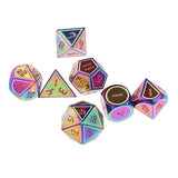 Maxbell Maxbell 7pcs Opaque Alloy Polyhedral Dice for Dungeons and Dragons Accessories Toy A