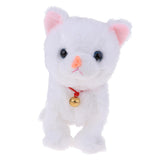 Electric Cat Pet Meow Toy Walking Animal Doll Toddler Stuffed Cat Gift White