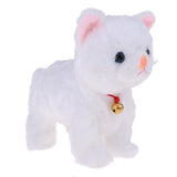 Electric Cat Pet Meow Toy Walking Animal Doll Toddler Stuffed Cat Gift White