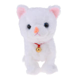 Electric Cat Pet Meow Toy Walking Animal Doll Toddler Stuffed Cat Gift White