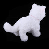 Electric Cat Pet Meow Toy Walking Animal Doll Toddler Stuffed Cat Gift White