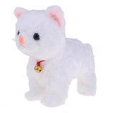 Electric Cat Pet Meow Toy Walking Animal Doll Toddler Stuffed Cat Gift White