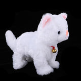 Electric Cat Pet Meow Toy Walking Animal Doll Toddler Stuffed Cat Gift White