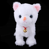 Electric Cat Pet Meow Toy Walking Animal Doll Toddler Stuffed Cat Gift White