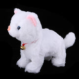 Electric Cat Pet Meow Toy Walking Animal Doll Toddler Stuffed Cat Gift White