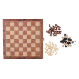 Maxbell Deluxe 9.5x9.5 Inch Chess Checker Backgammon 3 in 1 Wooden Travel Game Set - Aladdin Shoppers