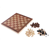 Maxbell Deluxe 9.5x9.5 Inch Chess Checker Backgammon 3 in 1 Wooden Travel Game Set - Aladdin Shoppers