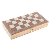 Maxbell Maxbell Deluxe 11.4x11.4 Inch Chess Checker Backgammon 3 in 1 Wooden Travel Game Set