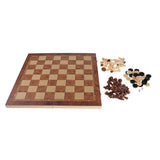 Maxbell Portable Travel Games Chess & Checkers & Backgammon 3 in 1 Set Without Magnetic Board Size 44x44cm Kids Gift Wooden - Aladdin Shoppers