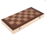 Maxbell Portable Travel Games Chess & Checkers & Backgammon 3 in 1 Set Without Magnetic Board Size 39x39cm Kids Gift Wooden - Aladdin Shoppers