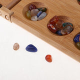 Maxbell Mancala African Stone Game - 8.6 x 5.1 inch Bamboo Board with 48 Agate Beads - Aladdin Shoppers