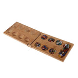 Maxbell Mancala African Stone Game - 8.6 x 5.1 inch Bamboo Board with 48 Agate Beads - Aladdin Shoppers