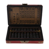 Aging Vintage Wooden Beads Arithmetic Abacus Chinese Calculator with Box Holder Ancient Calculator - Aladdin Shoppers