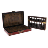 Aging Vintage Wooden Beads Arithmetic Abacus Chinese Calculator with Box Holder Ancient Calculator - Aladdin Shoppers