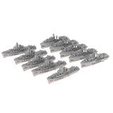 Maxbell Maxbell 10pcs Simulation Warship Battleship Static Military Model DIY Accessories Child Toys Gray