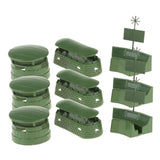 Maxbell 9 PCS Military Model Action Figure Toy Set Plastic Army Radar Blockhouse Model Set Educational Toys