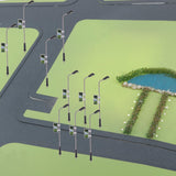 Maxbell 40 Model Trains Courtyard Light Wired LED Street Lamps Lamppost 1/200 Layout