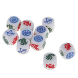 10Pcs Acrylic 6 Sided D6 Dice Animals & Coin Die Cubes Toy for Kids Children - Aladdin Shoppers