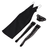 5x1/6 Deep V Black Long Evening Dress Stockings Set for 12inch Female Figure