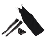5x1/6 Deep V Black Long Evening Dress Stockings Set for 12inch Female Figure