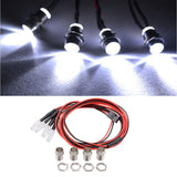 Maxbell 4 LED Light Kit Headlights Taillight White for 1/5 1/8 1/10 1/12 1/16 RC Truck Upgrade Parts - Aladdin Shoppers