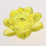 Buddhism Worship Lotus Flower Crystal Candle Holders Home Decoration Yellow