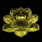 Buddhism Worship Lotus Flower Crystal Candle Holders Home Decoration Yellow