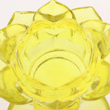 Buddhism Worship Lotus Flower Crystal Candle Holders Home Decoration Yellow