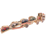 Maxbell Multi-color 340x78x145mm Wooden Car Carrier Model Double Layers Children Vehicle Car Kids Educational Toy for Kids Gift - Aladdin Shoppers