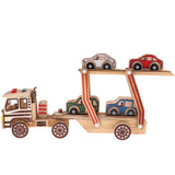 Maxbell Multi-color 340x78x145mm Wooden Car Carrier Model Double Layers Children Vehicle Car Kids Educational Toy for Kids Gift - Aladdin Shoppers