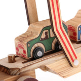 Maxbell Multi-color 340x78x145mm Wooden Car Carrier Model Double Layers Children Vehicle Car Kids Educational Toy for Kids Gift - Aladdin Shoppers