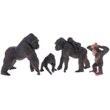 Maxbell 4pcs Lifelike Gorilla Family Model, Wild Animal Figurines, Kids Toy Desktop Ornaments - Aladdin Shoppers