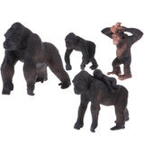 Maxbell 4pcs Lifelike Gorilla Family Model, Wild Animal Figurines, Kids Toy Desktop Ornaments - Aladdin Shoppers