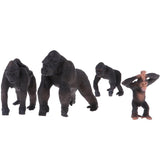 Maxbell 4pcs Lifelike Gorilla Family Model, Wild Animal Figurines, Kids Toy Desktop Ornaments - Aladdin Shoppers