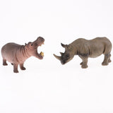 Maxbell 5x Realistic Animal Toy Figures Realistic Animals for Zoo - Rhinoceros Hippo Family Model Toys Birthday Party Toys - Aladdin Shoppers