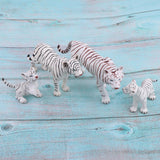 Maxbell 4pcs Lifelike White Tiger Family Model, Wild Animal Figurines, Kids Toy Desktop Ornaments - Aladdin Shoppers