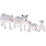 Maxbell 4pcs Lifelike White Tiger Family Model, Wild Animal Figurines, Kids Toy Desktop Ornaments - Aladdin Shoppers