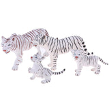 Maxbell 4pcs Lifelike White Tiger Family Model, Wild Animal Figurines, Kids Toy Desktop Ornaments - Aladdin Shoppers